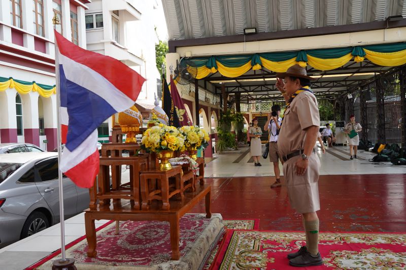 พิธีทบทวนคำปฏิญาณเนื่องในวันคล้ายวันสถาปนาคณะลูกเสือแห่งชาติ ประจำปี 2566